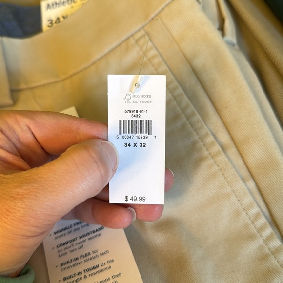 NWT Old Navy, Athletic Taper Ultimate Khaki pants , size 34X32. - Picture 5 of 5